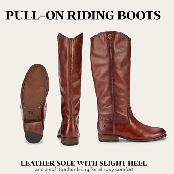 Frye Melissa Button 2 Redwood Tall Vintage signature Leather modern 8 - Picture 5 of 8